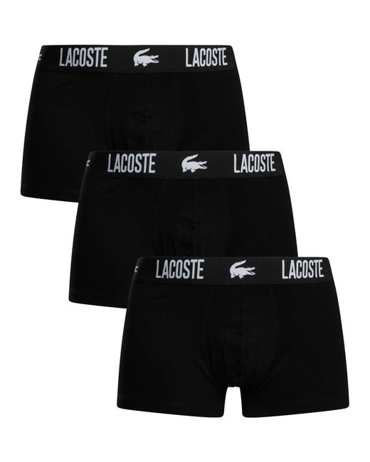Lacoste Black 3 Pack Trunks for men