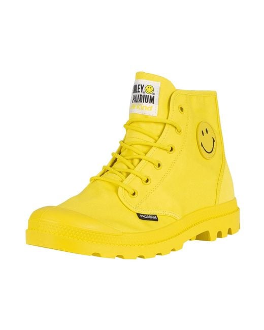 Palladium Yellow Pampa Hi Smiley Be Kind Boots for men