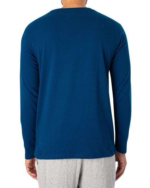 Tommy Hilfiger Blue Lounge Longsleeved Logo T-shirt for men