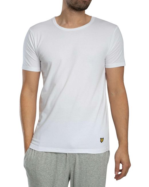 Lyle & Scott White 5 Pack Basic Lounge T-shirt for men