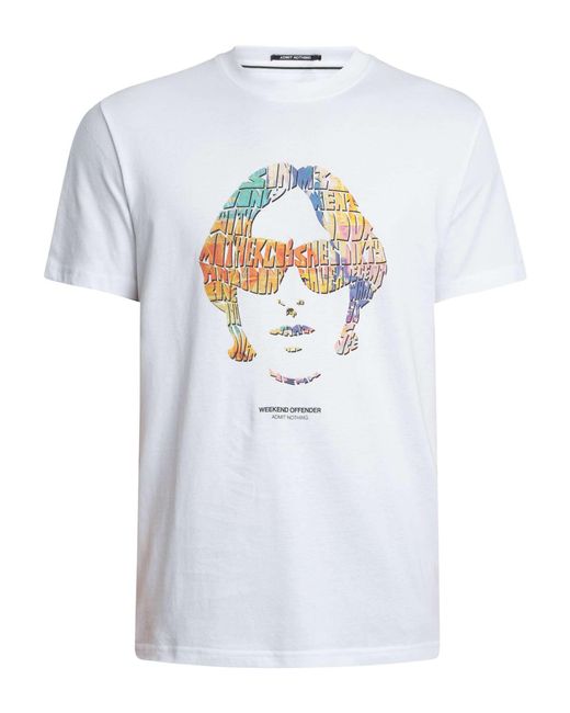 Weekend Offender White Kinky Afro Graphic T-shirt for men
