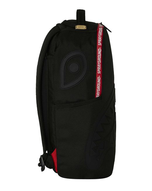 Sprayground Black 20l Printed Zipper Shark Backpack for men