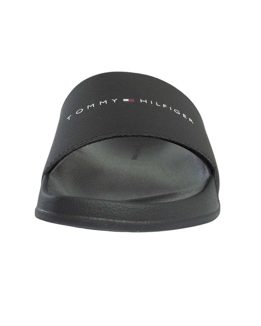 Tommy Hilfiger Black Core Pool Sliders for men