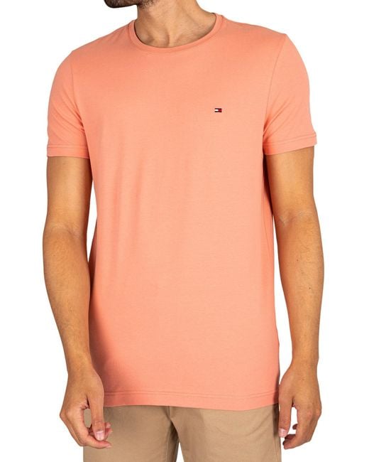 Revolutionair Bevoorrecht Bedankt Tommy Hilfiger Stretch Slim Fit T-shirt in Orange for Men | Lyst