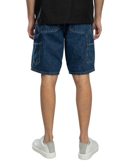 Carhartt Blue Single Knee Denim Shorts for men