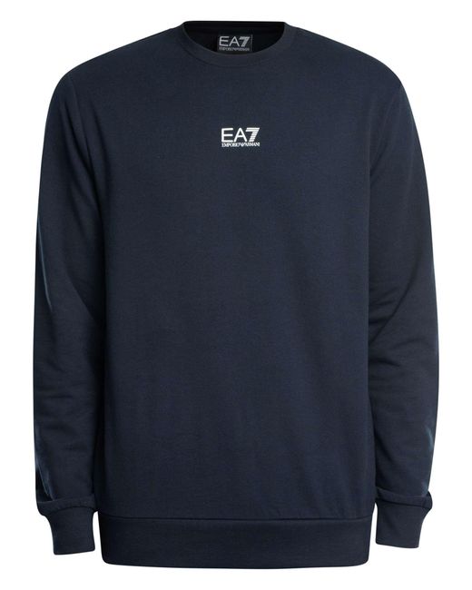 EA7 Blue Regular Logo Sweatshirt for men