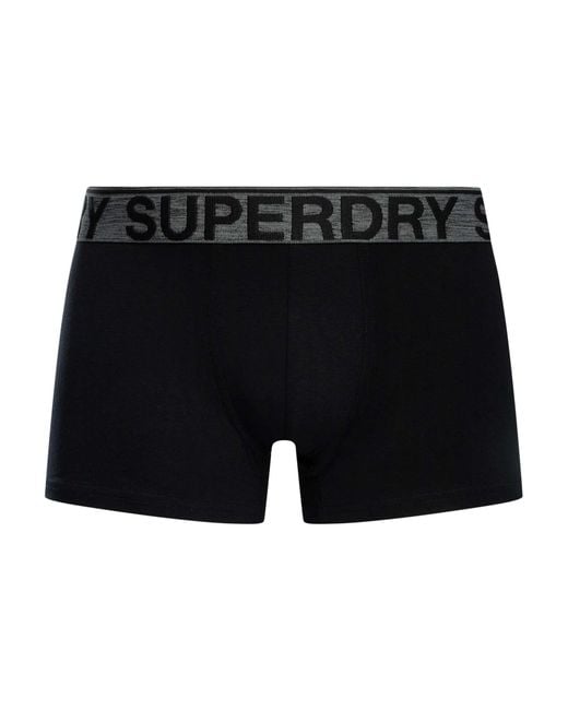 Superdry Black 3 Pack Trunks for men