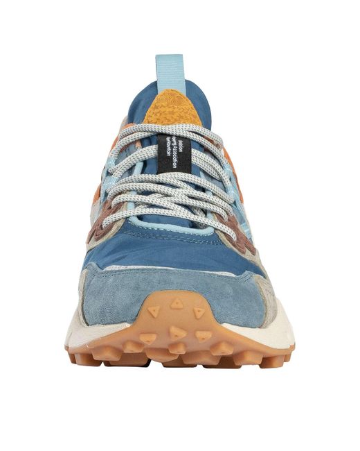 Flower Mountain Blue Yamano Suede Trainers for men