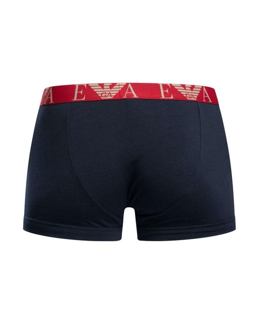 Emporio Armani Blue 3 Pack Trunks for men