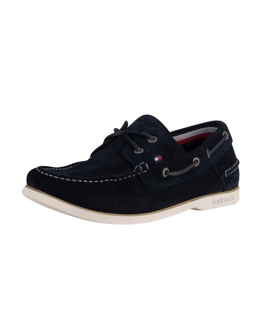 Tommy Hilfiger Classic Suede Boat Shoes in Desert Sky (Blue) for Men | Lyst