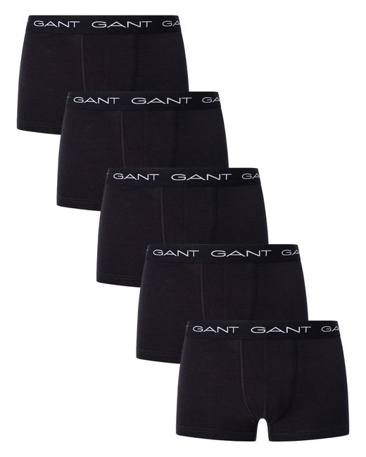 Gant Black 5 Pack Essentials Trunks for men