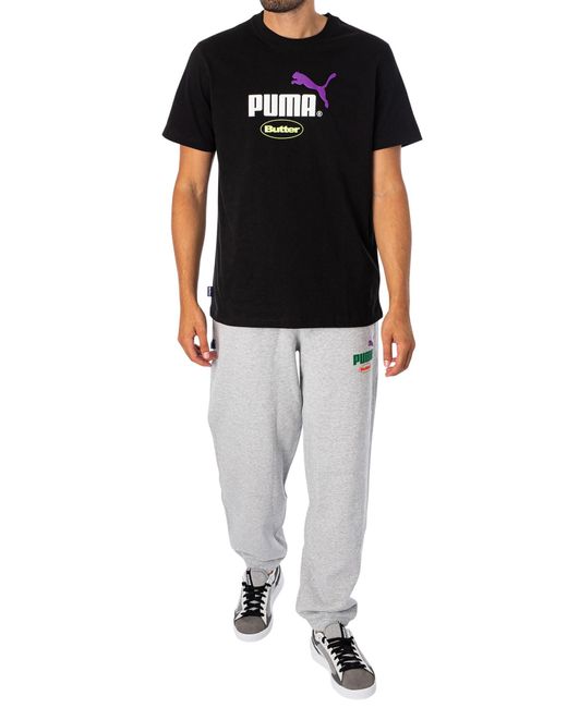 PUMA Gray Butter Goods Logo Joggers for men