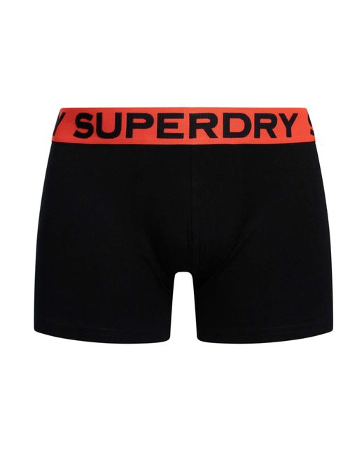 Superdry Black 3 Pack Organic Cotton Boxer Briefs for men