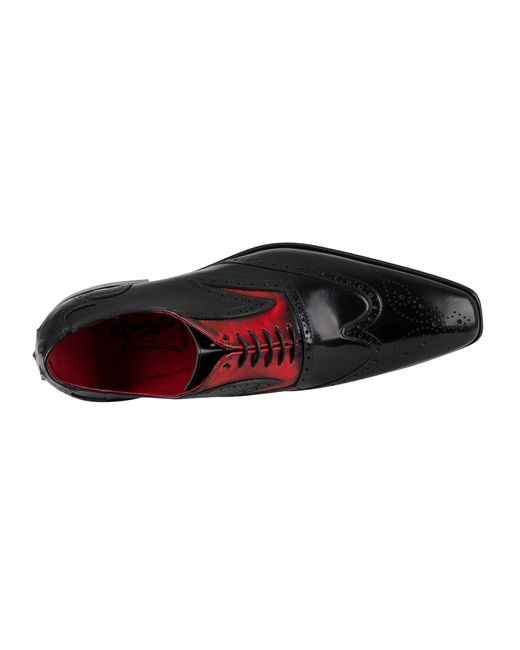 Jeffery West Black Oxford Polished Leather Shoes for men