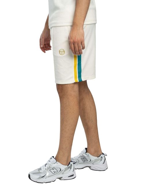Sergio Tacchini White Monte Velour Sweat Shorts for men