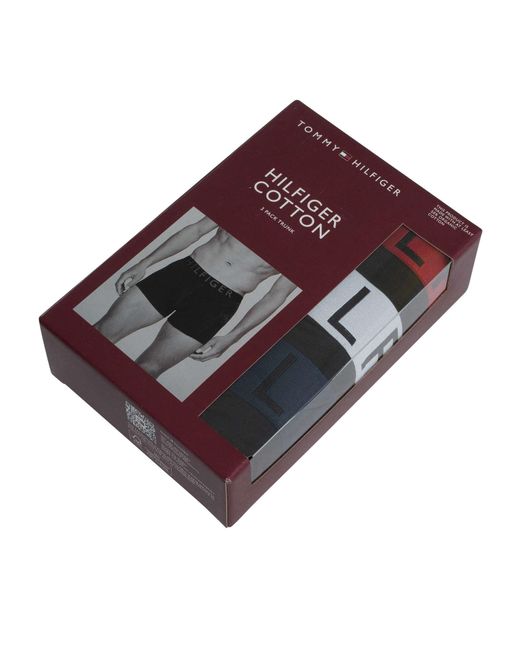 Tommy Hilfiger Black 3 Pack Cotton Trunks for men