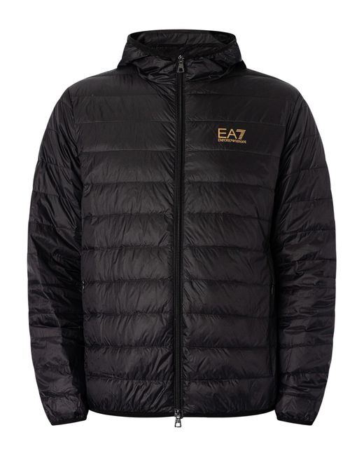 EA7 Black Woven Down Jacket for men