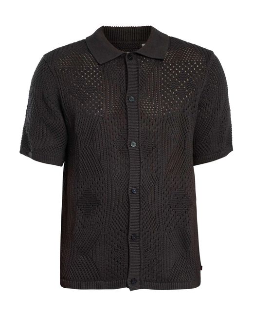 Levi's Black Camp Knitted Short Sleeved Shirt for men
