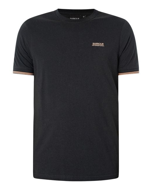 Barbour Black Philip Tipped Cuff T-shirt for men