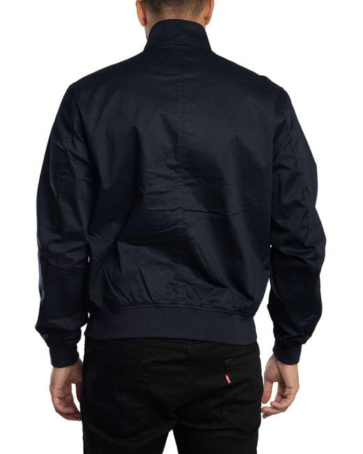 Lacoste Blue Water Repellent Twill Harrington Jacket for men