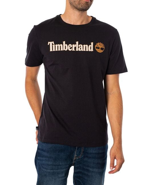 Timberland Black Linear Logo T-shirt for men