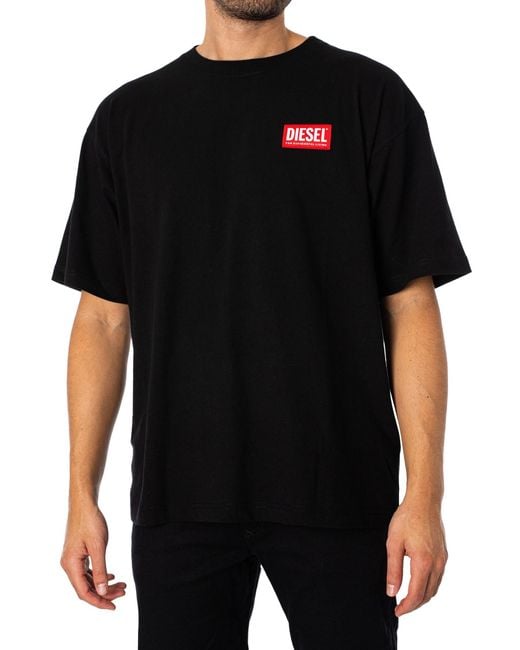 DIESEL Black T-Nlabel-L1 T-Shirt for men