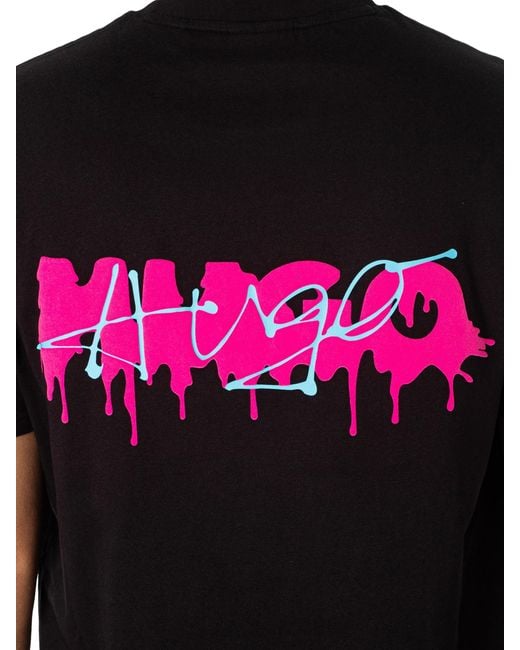 HUGO Black Dindion Graphic T-shirt for men