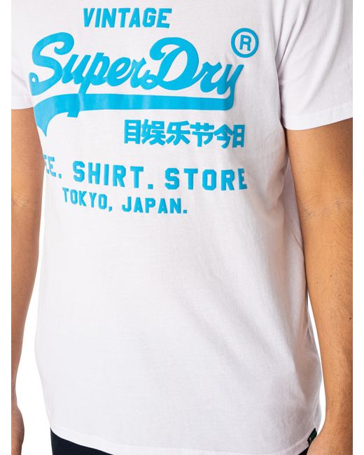 Superdry White Neon Vintage Logo T-shirt for men