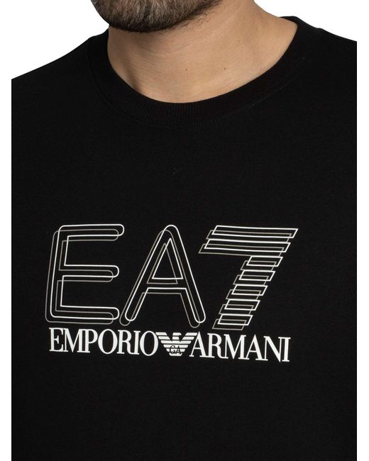 EA7 Black Echo Graphic Sweatshirt for men