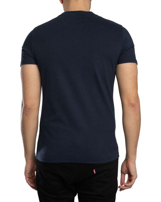 Superdry Blue Essential Logo Emb T-shirt for men