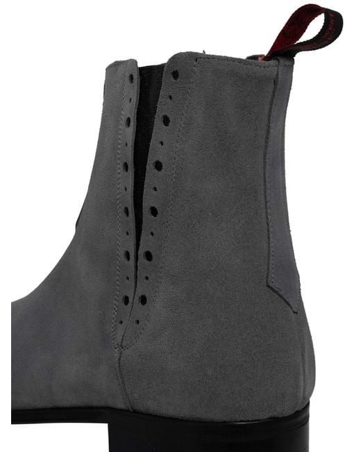 Jeffery West Gray Suede Chelsea Boots for men