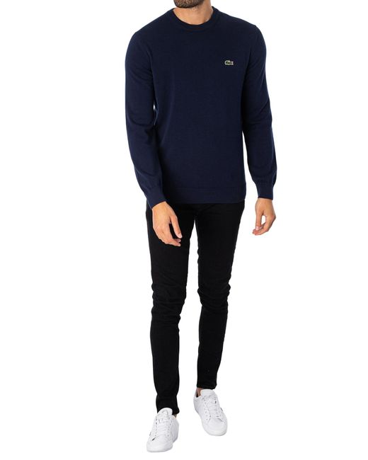 Lacoste Blue Logo Knit Sweatshirt for men