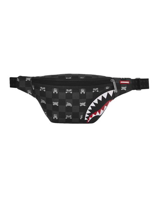 Sprayground Black Peeking Character Check Savvy Crossbody Bag for men