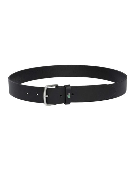 Lacoste Black Smooth Leather Belt for men