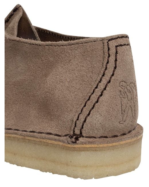 Clarks Natural Desert Trek Suede Shoes for men