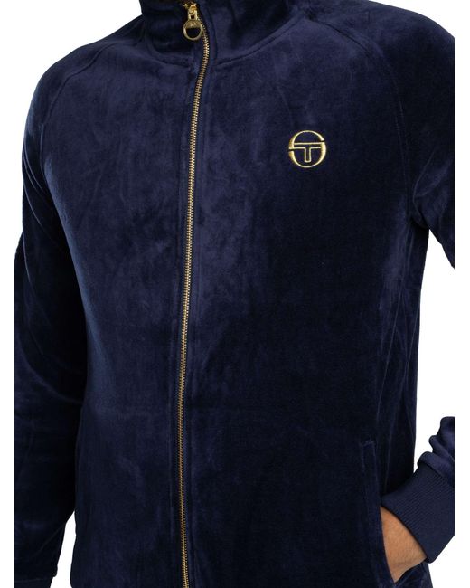 Sergio Tacchini Blue Court Velour Track Jacket for men