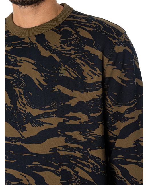 G-Star RAW Black Tiger Camo Sweatshirt for men