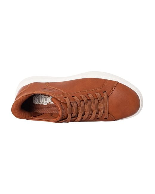 Skechers Court Break Trainers in Brown for Men Lyst Skechers Court Break Trainers in Brown for Men Lyst