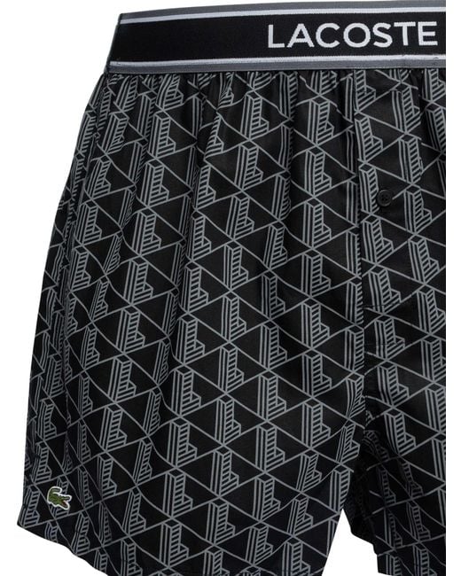 Lacoste Black 3 Pack Woven Boxers for men
