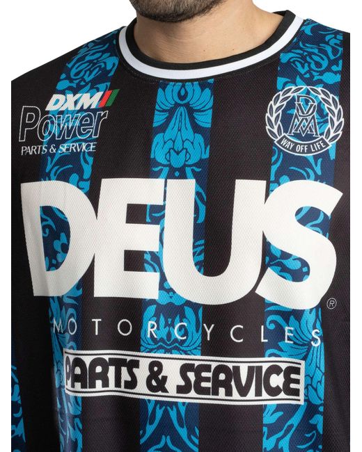 Deus Ex Machina Blue Nouveau Moto Oversized T-shirt for men