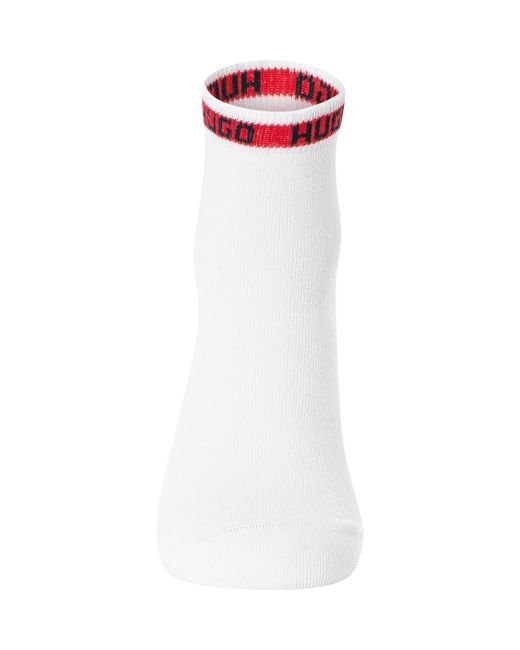 HUGO White 2 Pack Logo Tape Socks for men