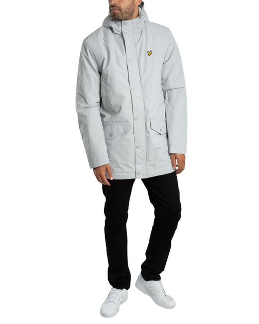 Lyle & Scott Gray Technical Parka Jacket for men