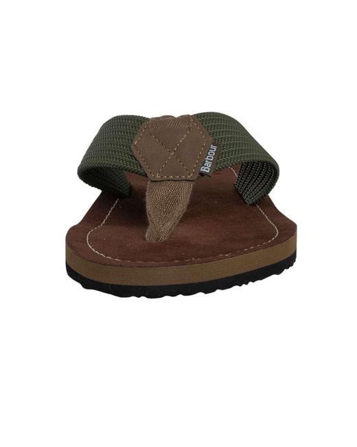 Barbour Brown Toeman Flip Flops for men
