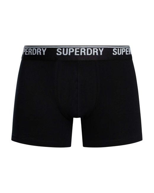 Superdry Black 3 Pack Organic Cotton Boxer Briefs for men