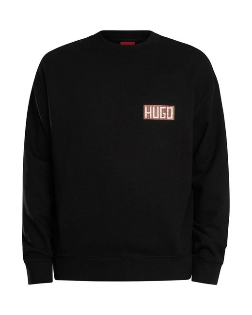 HUGO Black Durec Back Graphic Sweatshirt for men
