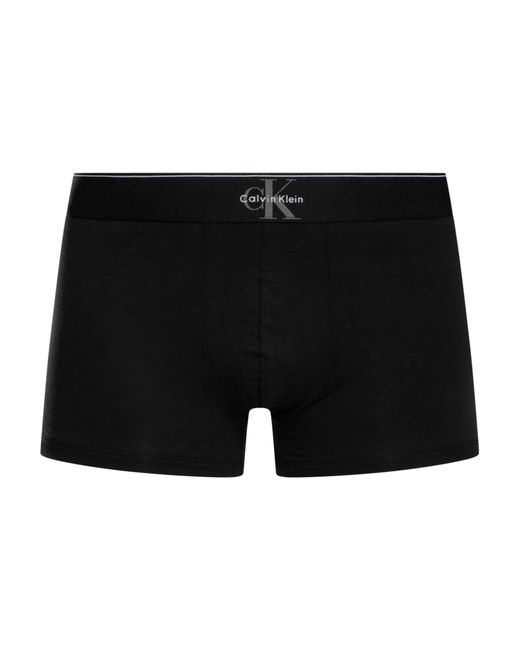 Calvin Klein Black 3 Pack Graphic Monogram Trunks for men