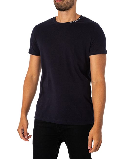 Tommy Hilfiger Black Logo Collar Slim T-shirt for men