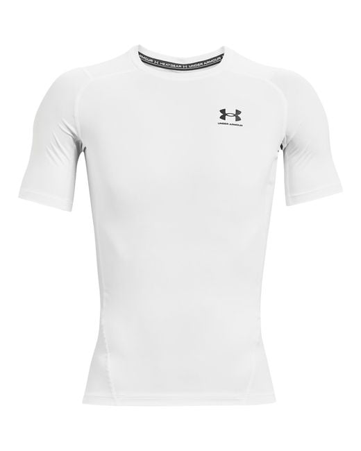 Under Armour White Armour Heatgear Compression Short-sleeve T-shirt for men