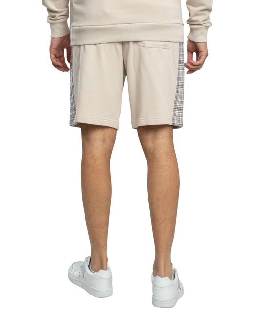 Lyle & Scott Natural Check Panelled Sweat Shorts for men