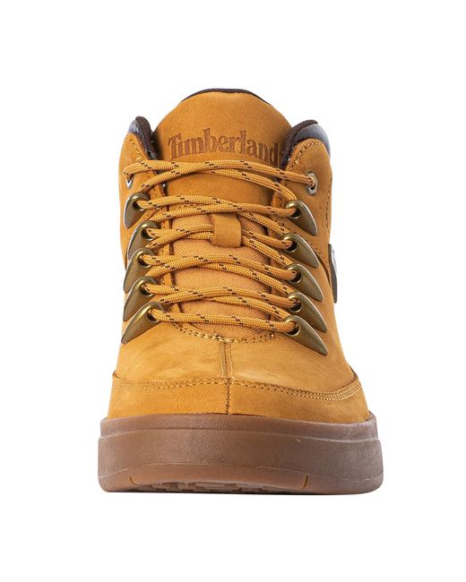 Timberland Davis Square Mid Hiker Leather Boots in Brown for Men